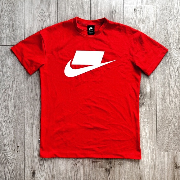 Nike Sportswear Blocked Logo Short Sleeve Jersey Men’s Size L Red NSW 928627-634 - Picture 1 of 12
